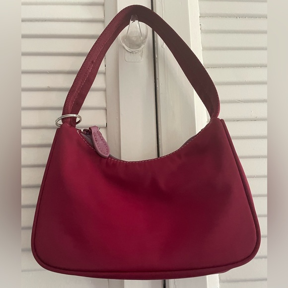 PRADA Shoulder Bag Nylon dyed Burgundy - Picture 2 of 8